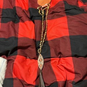 Wind Talker Long Orange Necklace